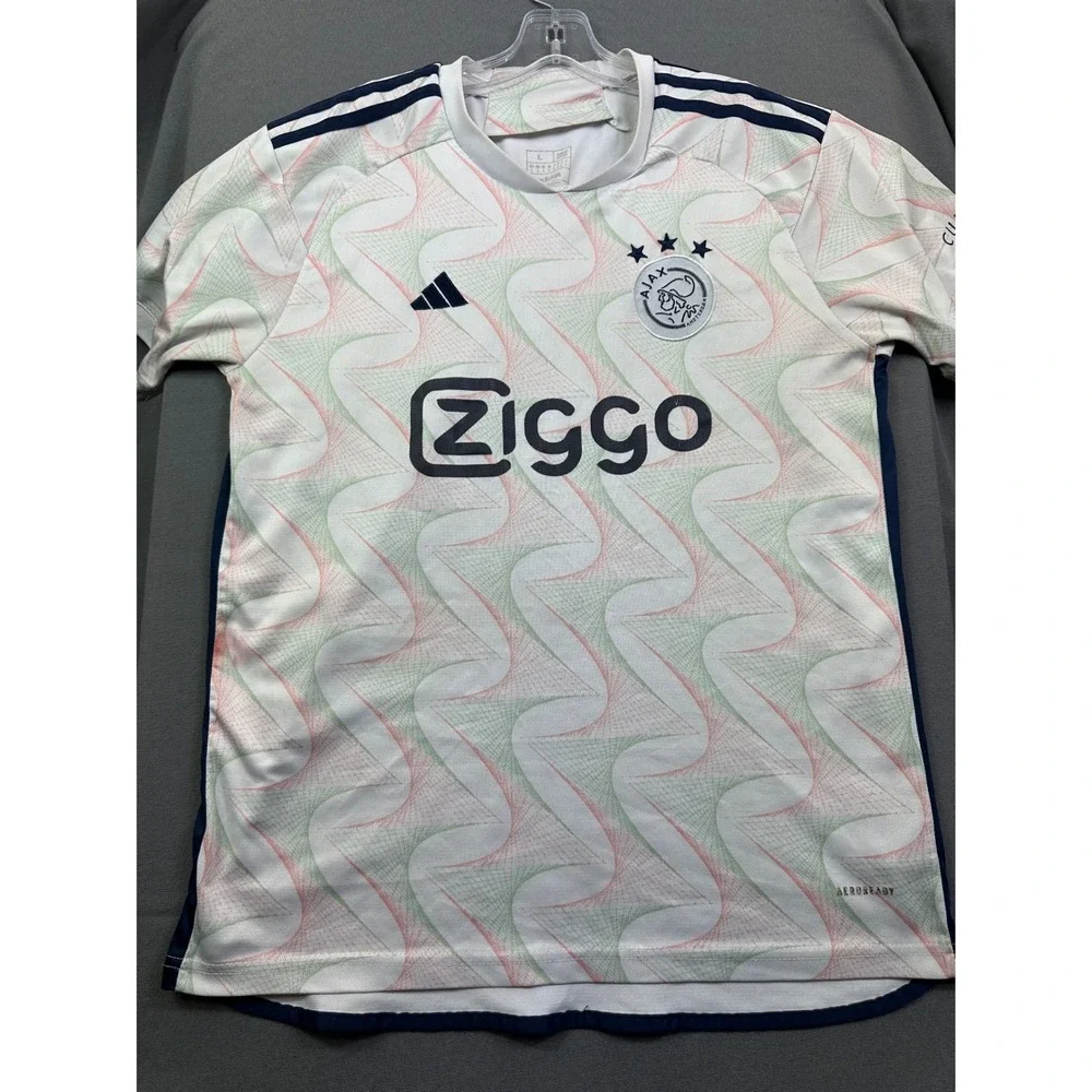 Adidas Ajax Amsterdam 2023-24 Away Jersey Mens Large‎ Cristian 1 White Patterned